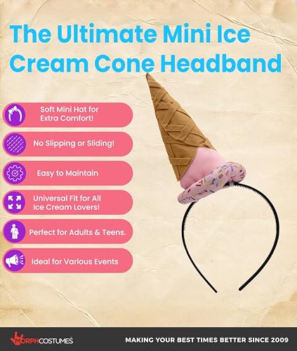Ice Cream Cone Headband - Funny Accessories for Adults