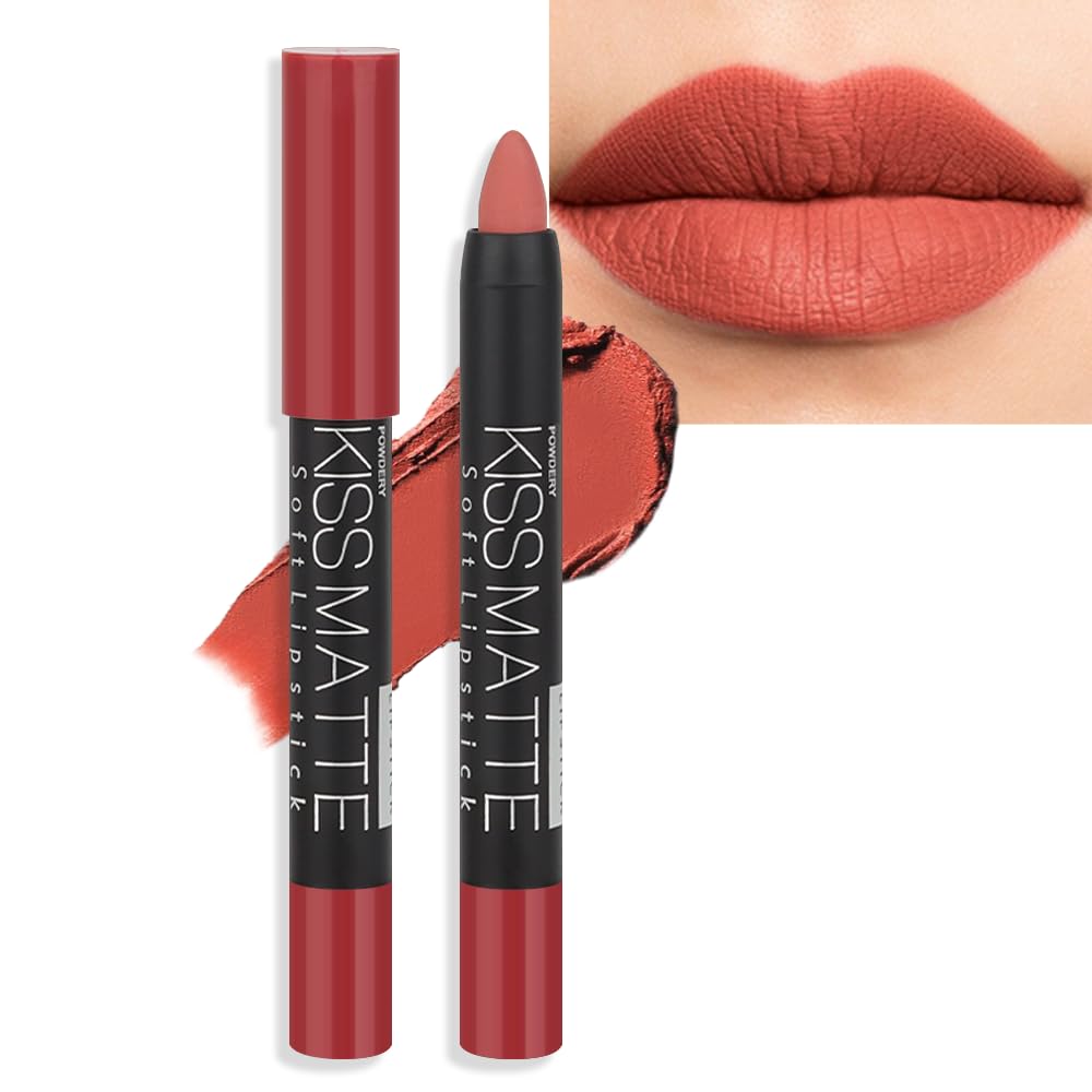 Matte Lipstick - Long-Lasting Velvet Lip Crayon with Waterproof Formula | Smooth Lightweight Lip Color, 08