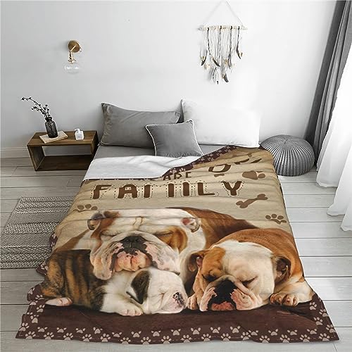Cozy Bulldog Throw Blanket - Soft Flannel Fleece, 40x50in