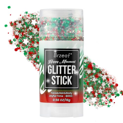 Brzeaf Christmas/Halloween Body Glitter Stick, Shimmery& Long