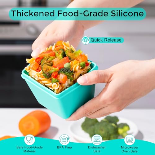 Gemice 1-Cup Silicone Freezer Molds with Lids - 4-Pack Food Storage