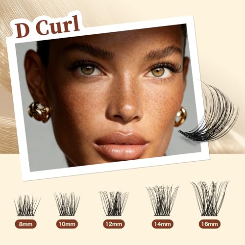 QUEWEL DIY Eyelash Extension Kit with 144 Cluster Lashes, Bond, Seal & Tool