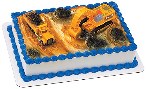 Construction Dig Cake Decoration Set - Dump Truck & Excavator