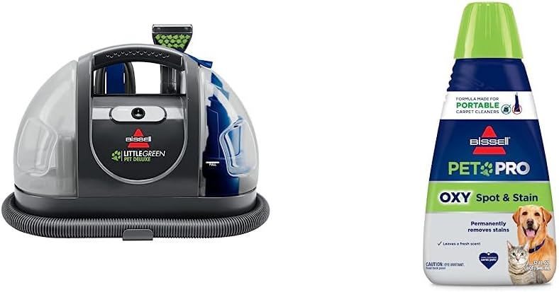 BISSELL Little Green Mini Portable Carpet Cleaner - HydroRinse Self-Cleaning Tool | Tea Green, 4" Tough Stain Tool