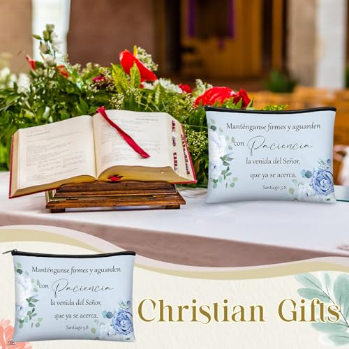Kacctyen 12 Pcs Morandi Style Bible Verse Makeup Bags