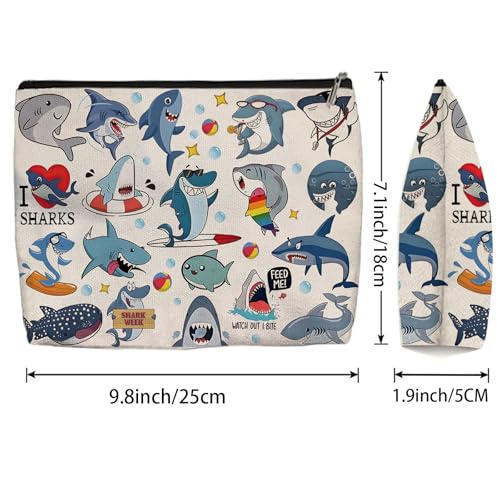 Funny Shark Makeup Bag for Women | Lightweight Travel Pouch