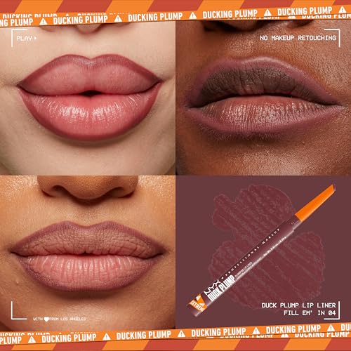 NYX Duck Plump Lip Liner Pencil - Matte, Long-Lasting, Pink