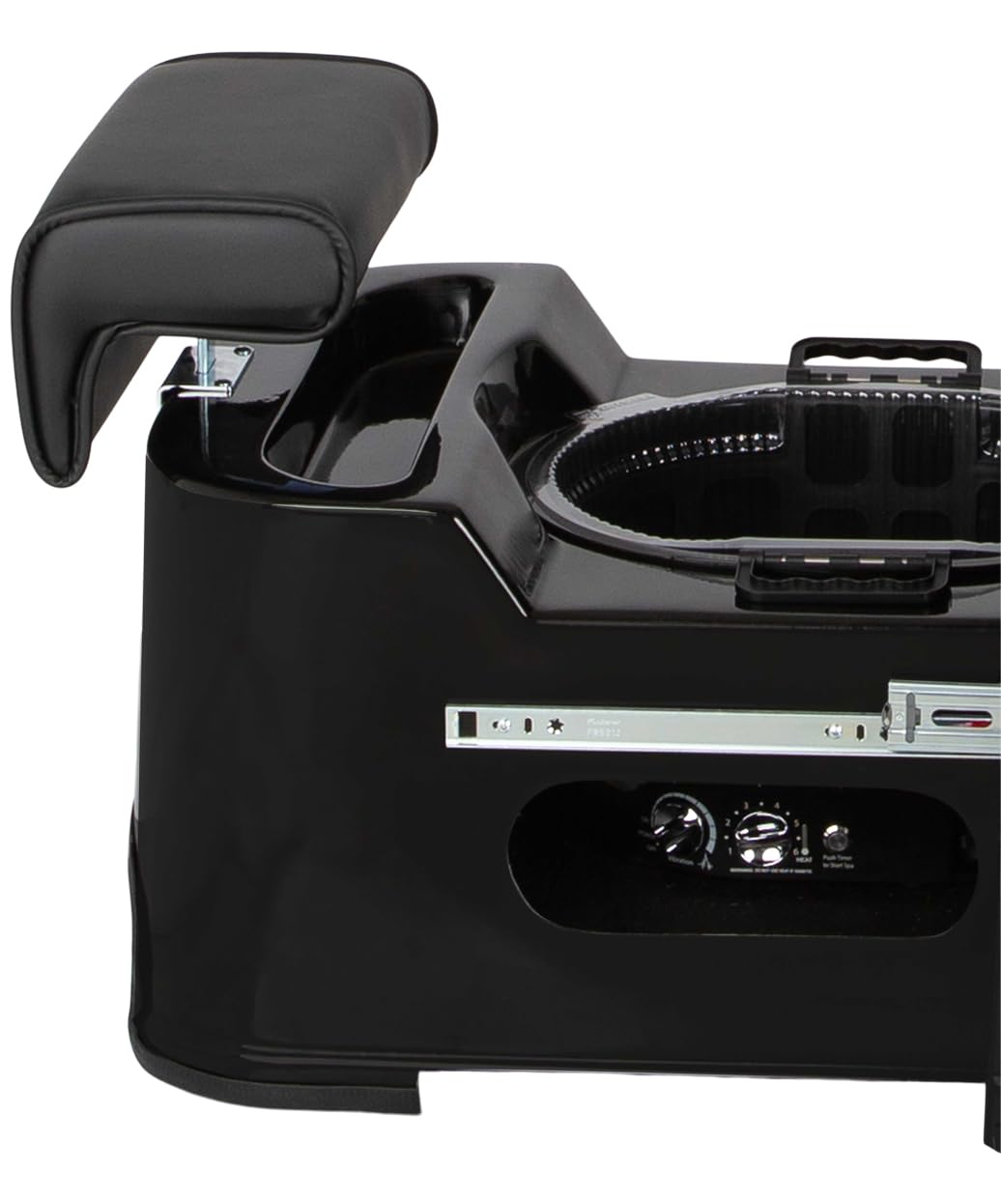 Pibbs PS42 Plumb-Free Fiberglass Pedicure Spa, Footsie Bath, Full Roller Massage, Reclining Back, Liners, Adjustable Footrest & Manicure Trays, No Plumbing, PIB-PS-42-BLK