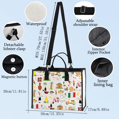 Italy Travel Pouch - Canvas Cosmetic Makeup Bag & Toiletry Organizer