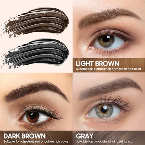 Waterproof Tattoo Eyebrow Gel Kit with Stencils - Light Brown