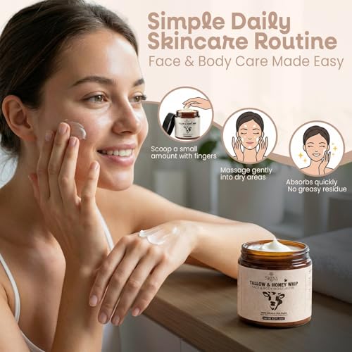 Grass-Fed Beef Tallow Moisturizer with Honey & Beeswax - 4.2 oz
