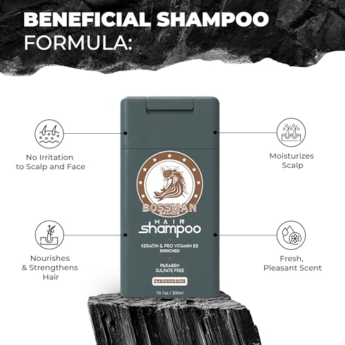 Bossman Men's Hair Shampoo with Keratin - Stagecoach Scent