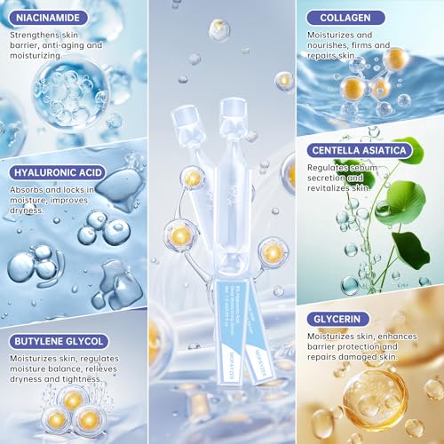 Mopayzer HA-1 5% Hyaluronic Acid Serum Vials - Ultra-Hydrating Face Treatment, 30 Single-Use Ampoules