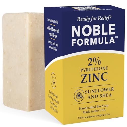 Noble Formula 2% Pyrithione Zinc Soap Bar - Deep Cleansing for Face, Body & Scalp, 3.25 oz