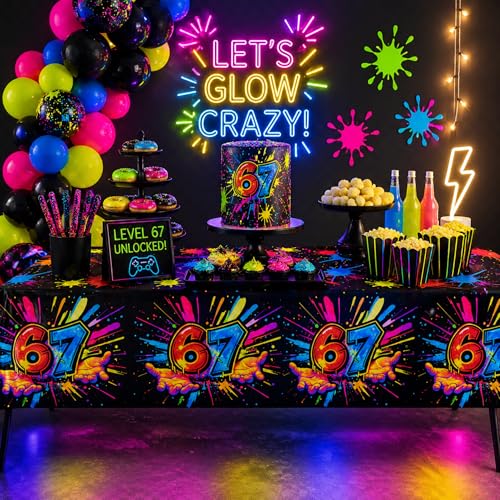 Paint Splatter Table Covers - Pack of 3, 54"x108" - Perfect for 67 Birthday Party Decorations