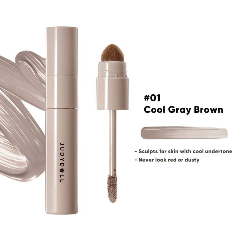 JUDYDOLL Cool Toned Contour Stick 01 Gray Brown Liquid Bronzer for Face & Makeup
