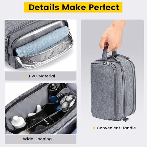 Vorspack Grey Medium Travel Toiletry Bag with Organized Compartments