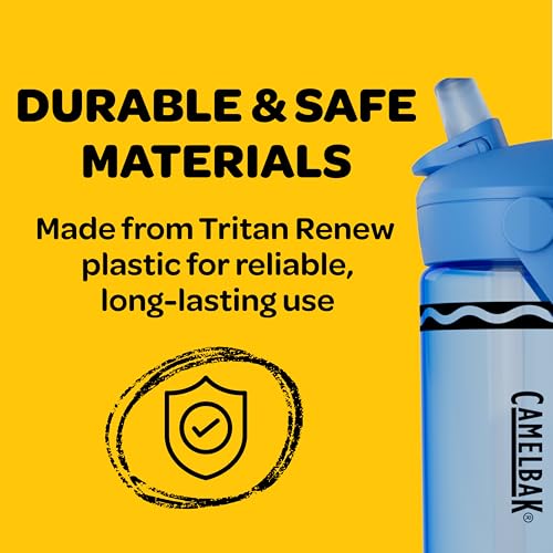 CamelBak Crayola Kids Water Bottle 14oz - Spill Resistant Flip Straw