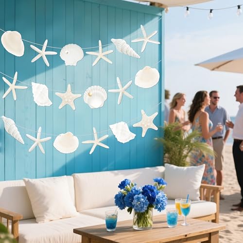 Beach Seashell Party Banners - Set of 3 Coastal Decorations