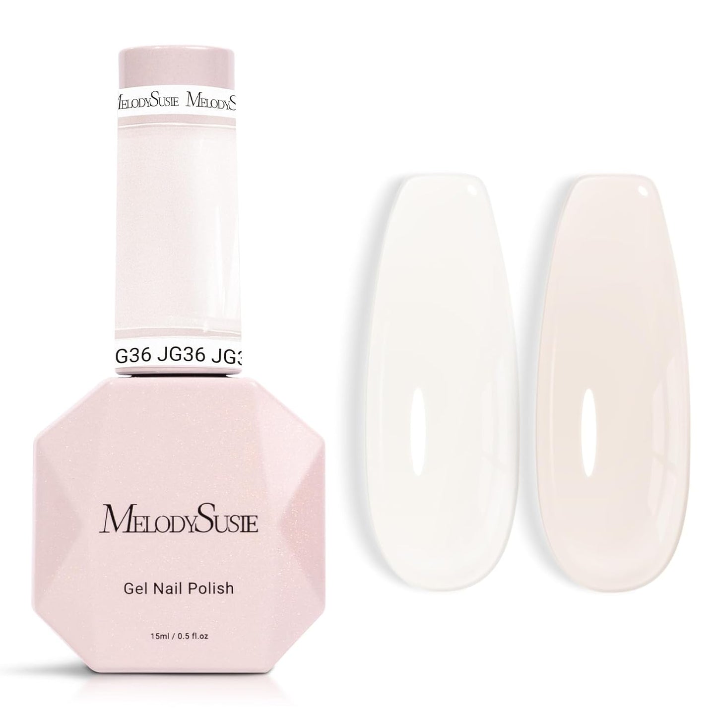 MelodySusie Nude Gel Nail Polish - Milky Pastel Color, 0.5 Fl. Oz | Soak Off UV LED for DIY Manicure