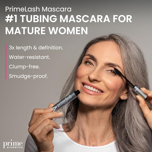Prime Prometics PrimeLash Mascara for Older Women ? Volumizing, Incredible Length in 2 Coats ? Long-Stay, Zero Clumps, Hypoallergenic (Black)