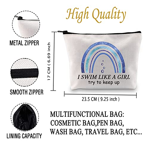 I Swim Like A G Makeup Bag - Swimming Lover Cosmetic Pouch Gift