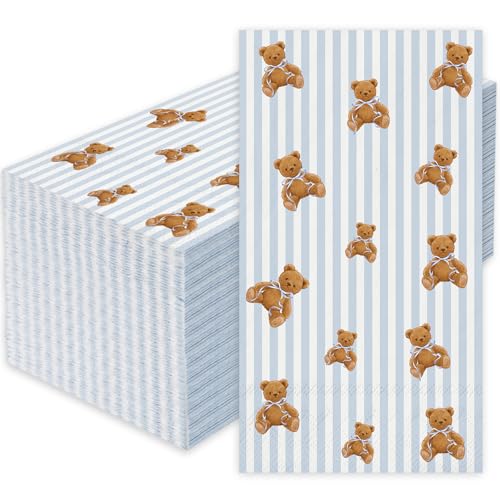 50 Pcs Bear Theme Disposable Paper Napkins for Parties