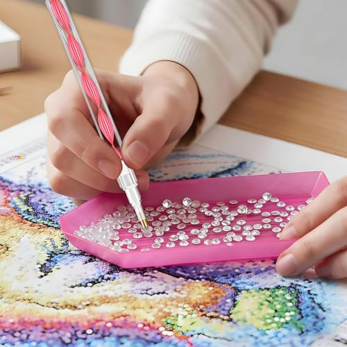 Rhinestone Art Tools Kit with Dual-Ended Wax Pens, Tweezers & Tips for Nail Art & Diamond Painting