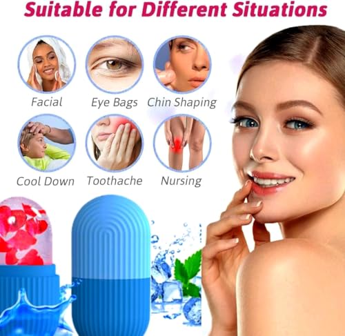 Ice Roller for Face & Body - Cold Therapy Massage for Puffiness & Skin Brightening