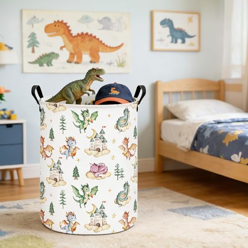 Dragon Fabric Storage Bin - Collapsible Organizer Basket for Kids