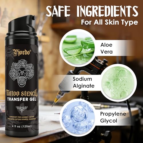 Pjordo Tattoo Stencil Transfer Gel Solution for Precise Skin Art Transfer
