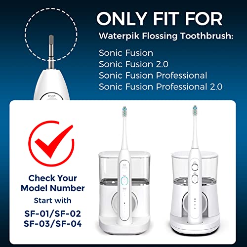FitMount 3-Pack Replacement Flossing Toothbrush Heads for Waterpik Sonic Fusion
