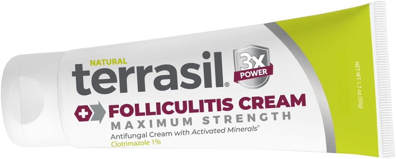 Folliculitis Treatment Cream - 1% Clotrimazole for Ingrown Hair & Itching | Natural Ingredients, 1.7 oz