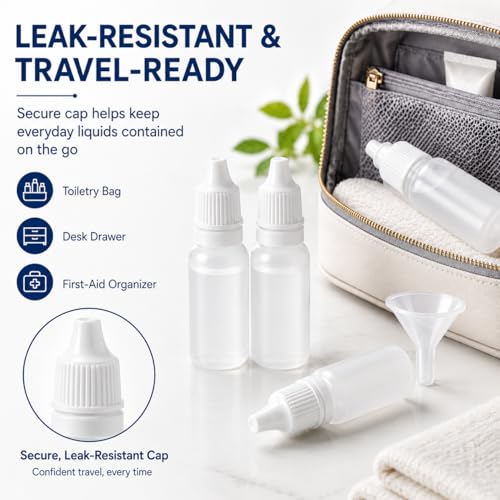 Adkoat 5PCS 15ml Refillable Dropper Bottles with Funnel