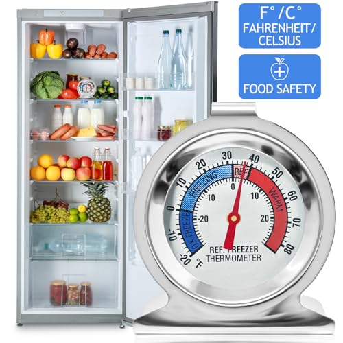 4-Pack Refrigerator Thermometers with Large Dial -30°C to 30°C