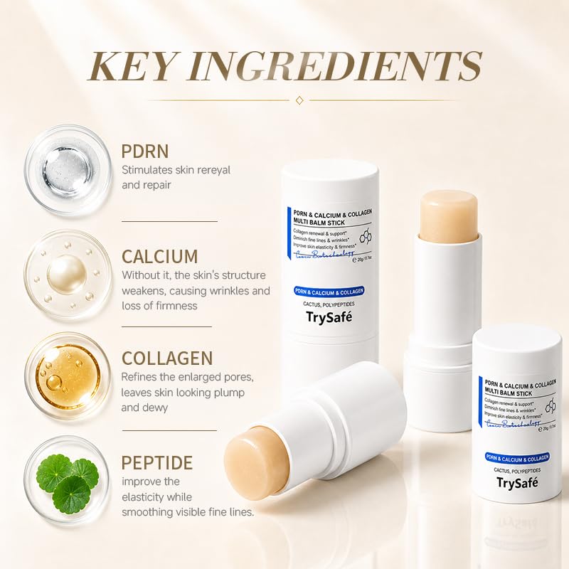 TrySafe PDRN & Collagen Anti-Aging Balm Stick - Moisturizing Wrinkle Care