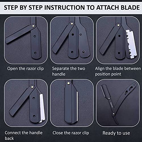Premium Straight Razor Kit for Men with 20 Blades & Case