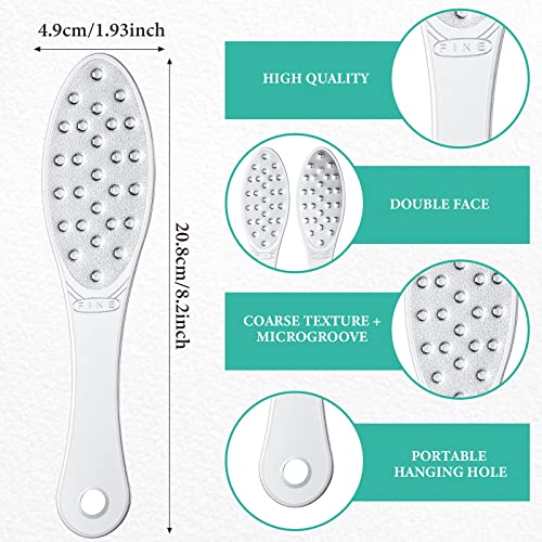 Jutom Stainless Steel Foot File Set - 2 Pcs Double Sided Callus Remover for Hard Skin & Cracked Heels