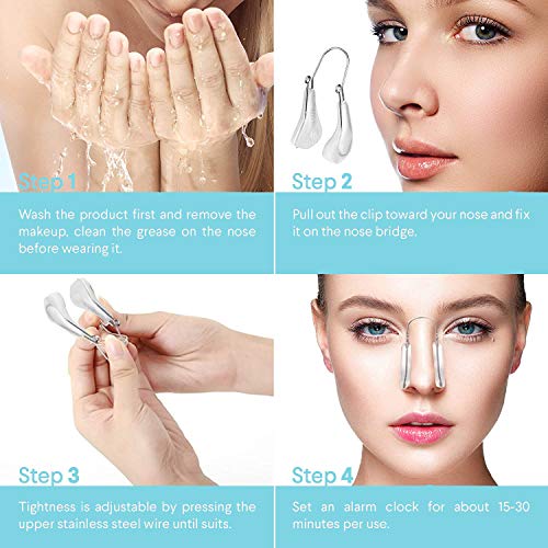 AMIJEAL Nose Shaper Clip - Pain-Free Nose Bridge Straightener Corrector & Rhinoplasty Device