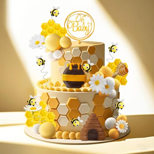 Bumble Bee Cake Topper Set for Birthday Party Decorations