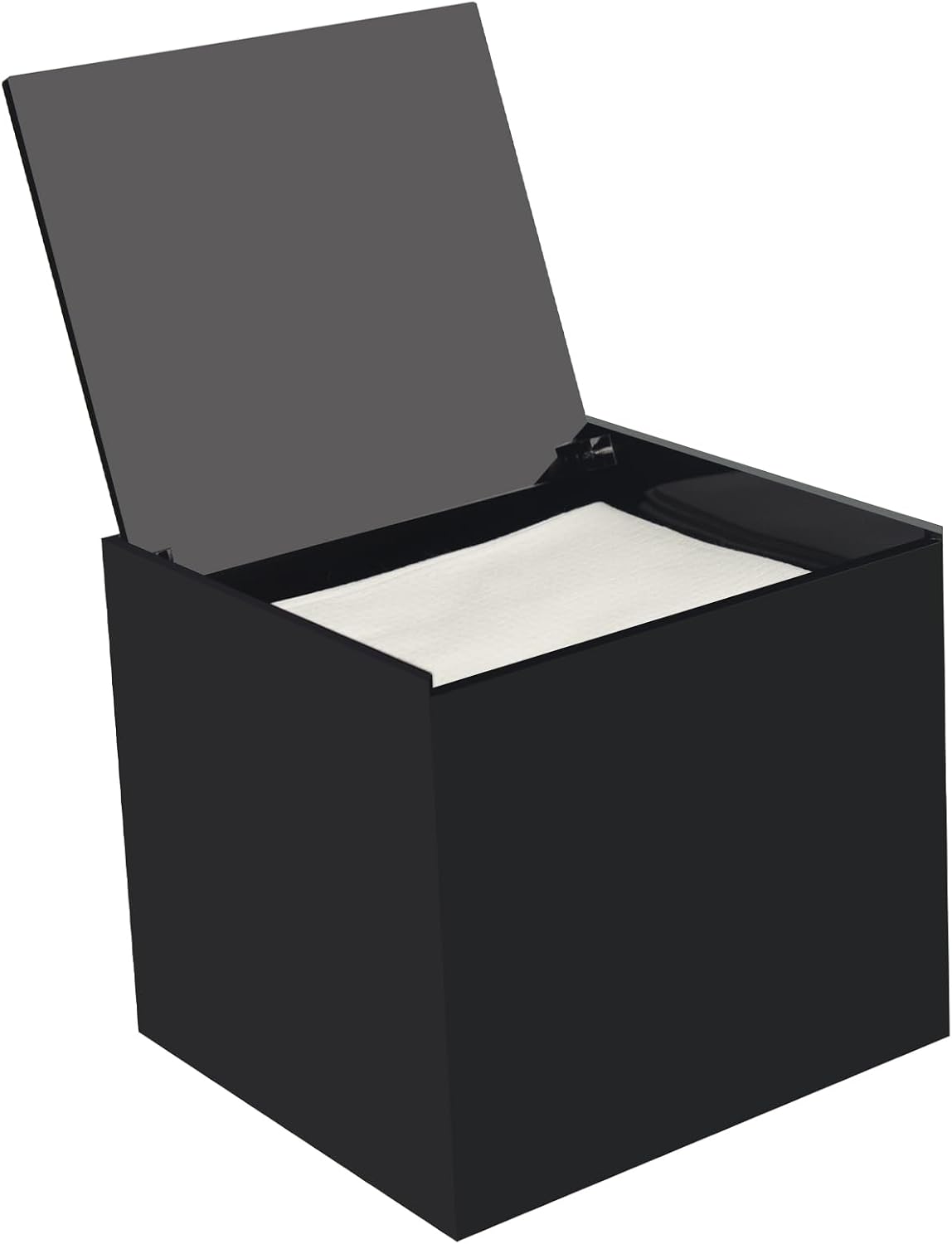 Acrylic Disposable Face Towel Holder Storage Box - Black Design for Easy Organization