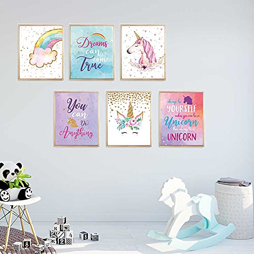 Unicorn Wall Art Prints - Inspirational Decor for Kids' Rooms