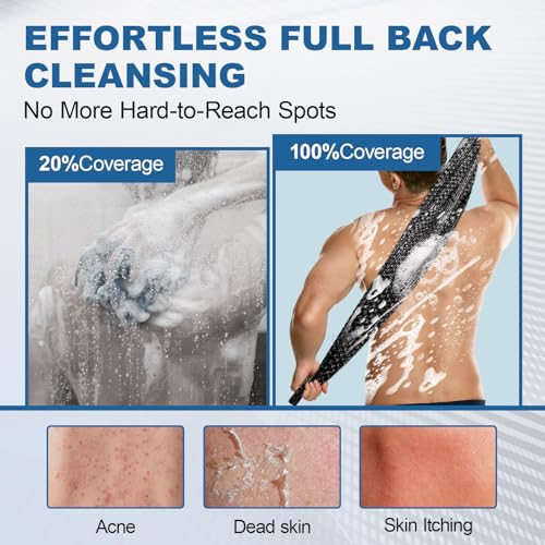 5-Pack Exfoliating Back Scrubber Towels - Dual-Sided Washcloths
