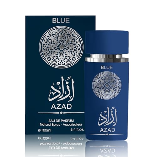 AZAD Blue Men's Cologne - 3.4 Fl Oz Eau de Parfum, Fresh Scent