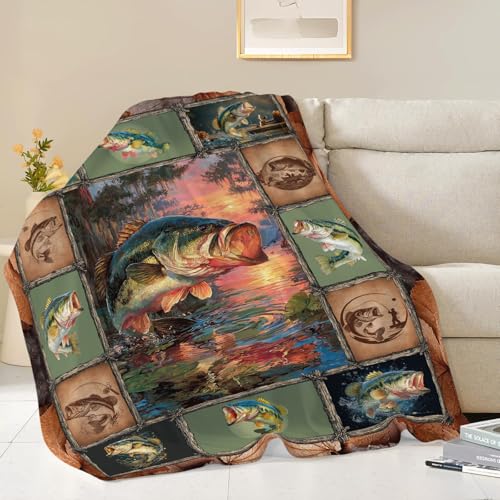 Fuzawet Soft Fleece Fish Throw Blanket - Cozy & Warm 40"x50"