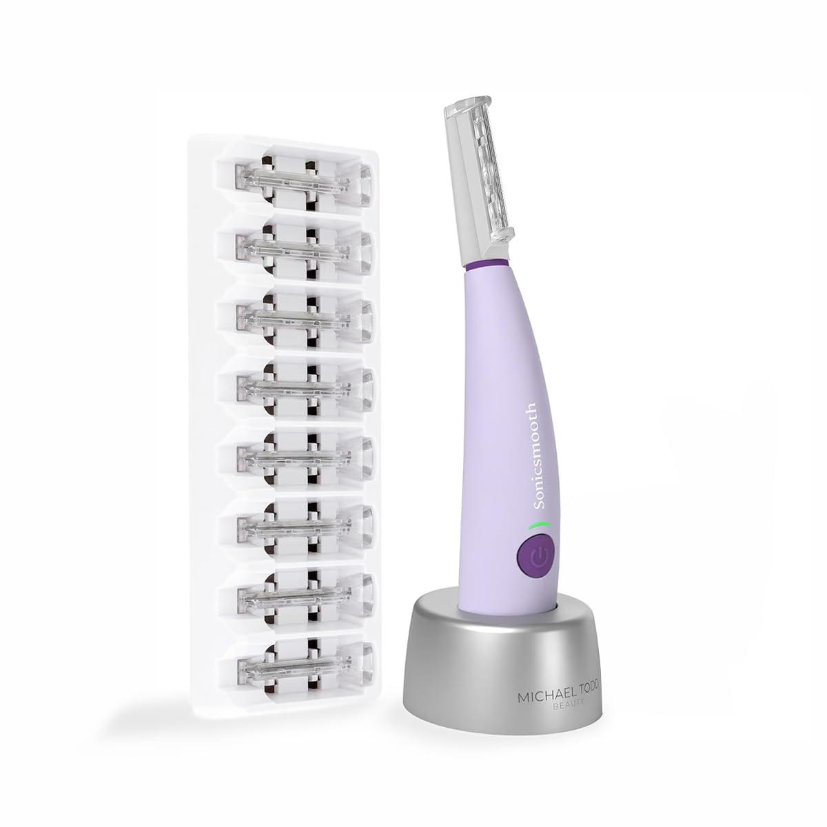 Michael Todd Beauty Sonicsmooth Dermaplane Razor - Women's Face & Eyebrow Trimmer | 8 Weeks of Blades for Smooth Skin