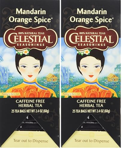 Celestial Seasonings Mandarin Orange Spice Herbal Tea - 25 Bags (Pack of 2)