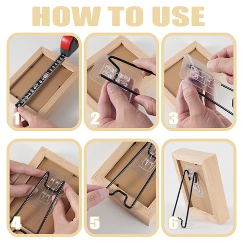 Adjustable Picture Frame Stands - 6 Pcs Stainless Steel Easel Backs