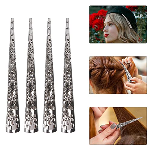 4-Pack Silver Metal Hair Clips - Durable Alligator Curl Clips
