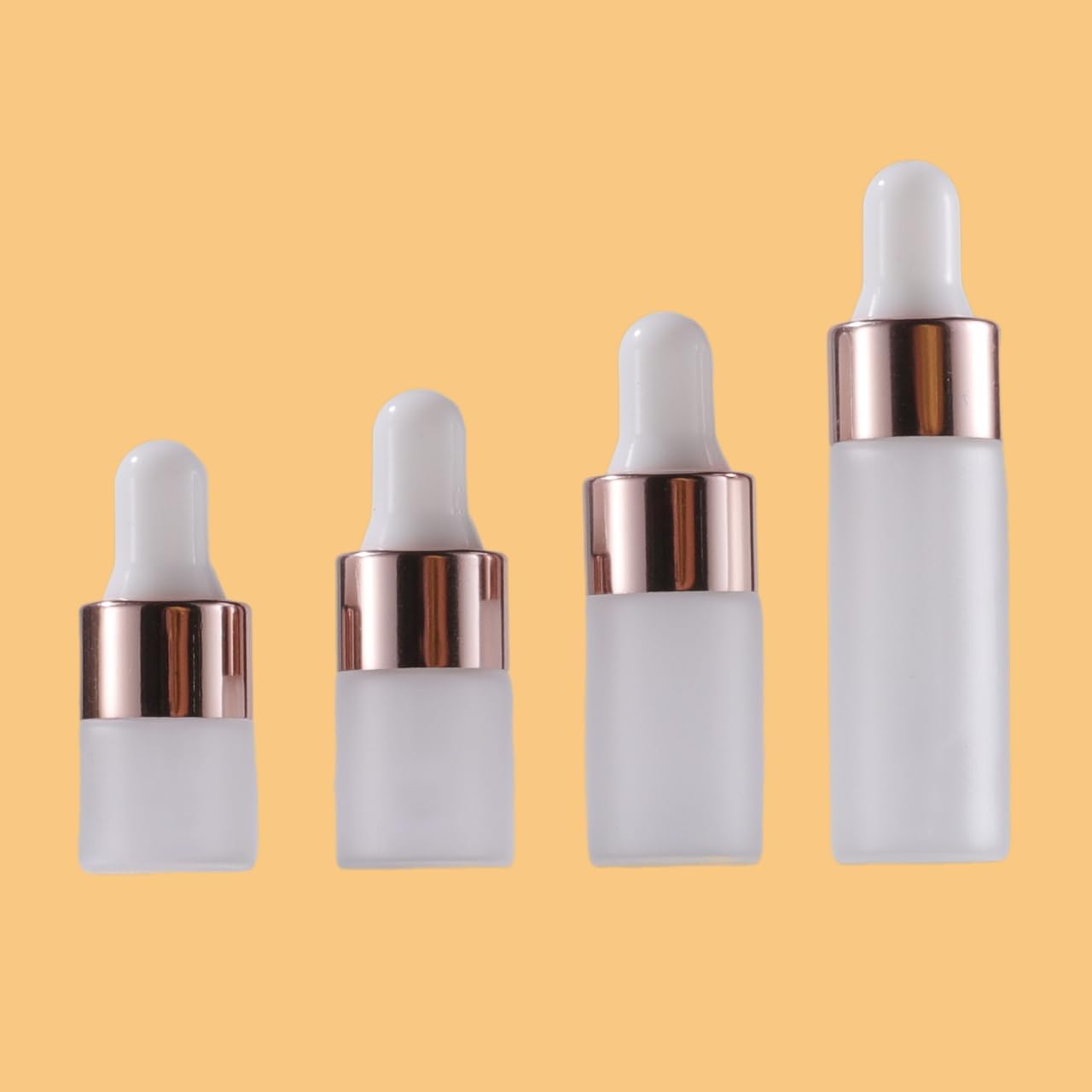 4 Pcs of 1ml, 2ml, 3ml, 5ml Dropper Bottle, Bottles with Dropper, glass dropper bottle, Clear Liquid Container for Essential Oils, Perfume (Opaque)